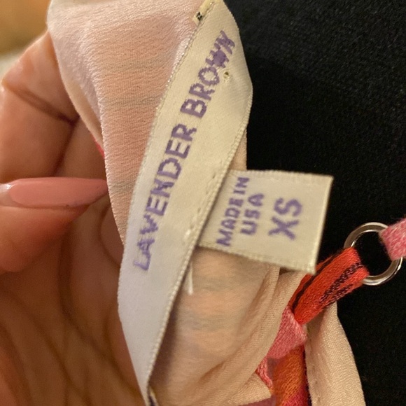 Lavender Brown Pink Striped High Low Dress size XS - Picture 5 of 5